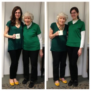 Grandma and me with swapped outfits